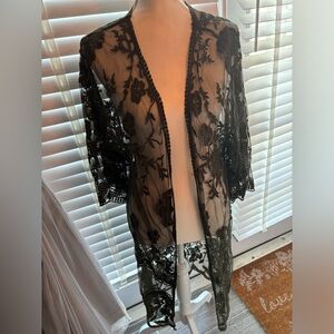 Woven heart lace cardigan